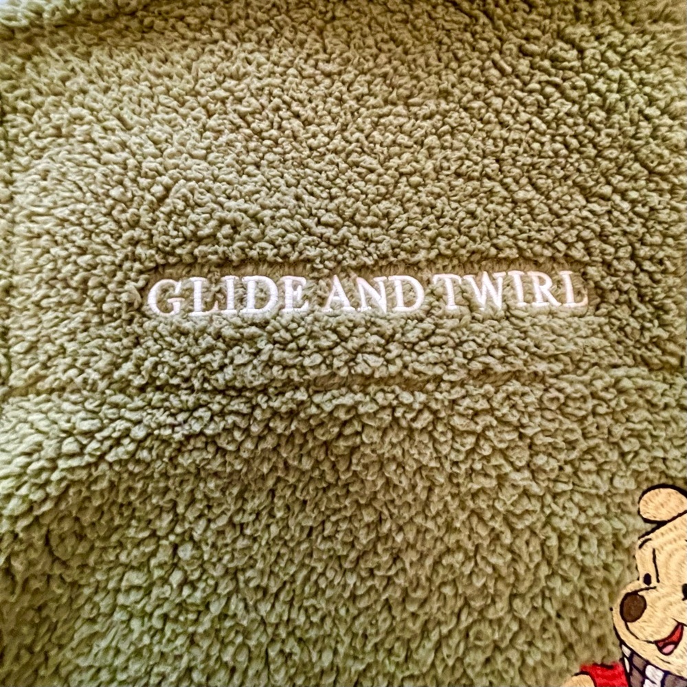 Disney Winnie the Pooh Fuzzy Green Sherpa Quarter Zip Pullover Sweatshirt - Picture 9 of 13
